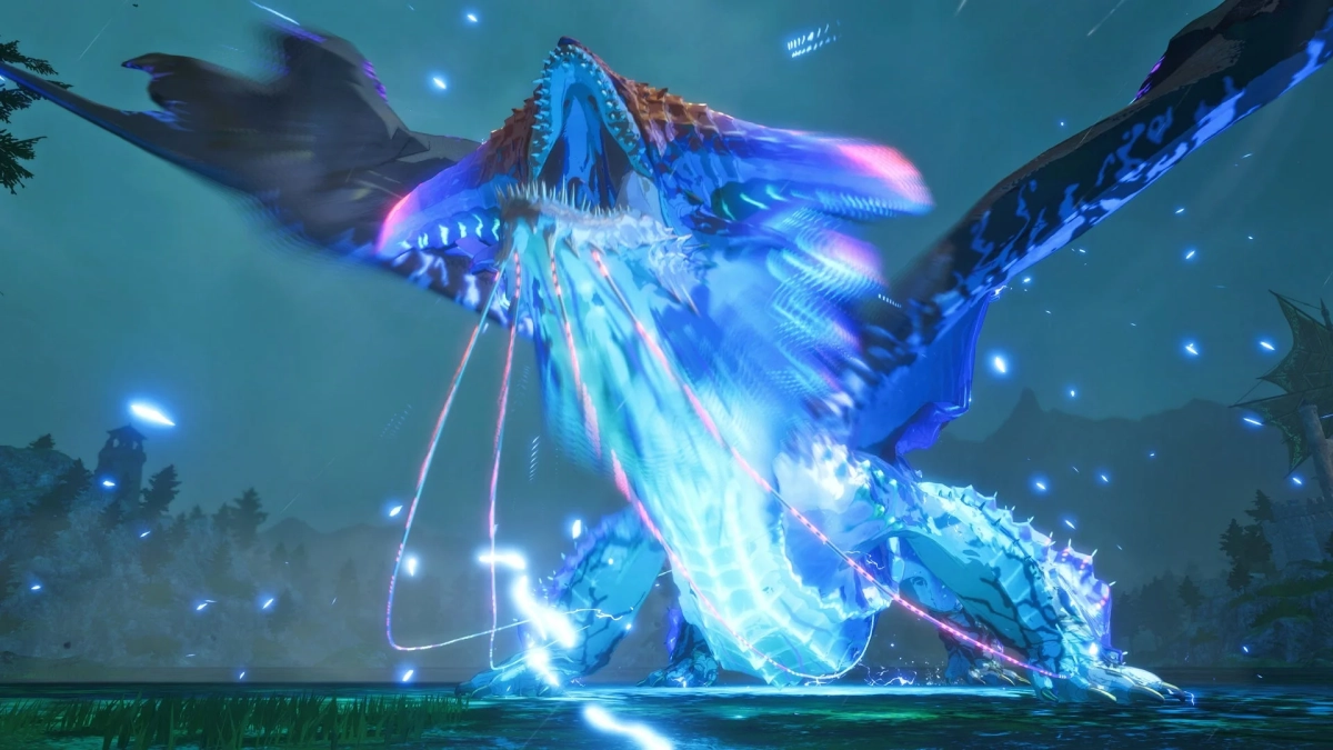 巨大な青い翼を持つモンスター