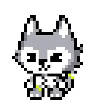 食事をするピクセルアートのZETAくん