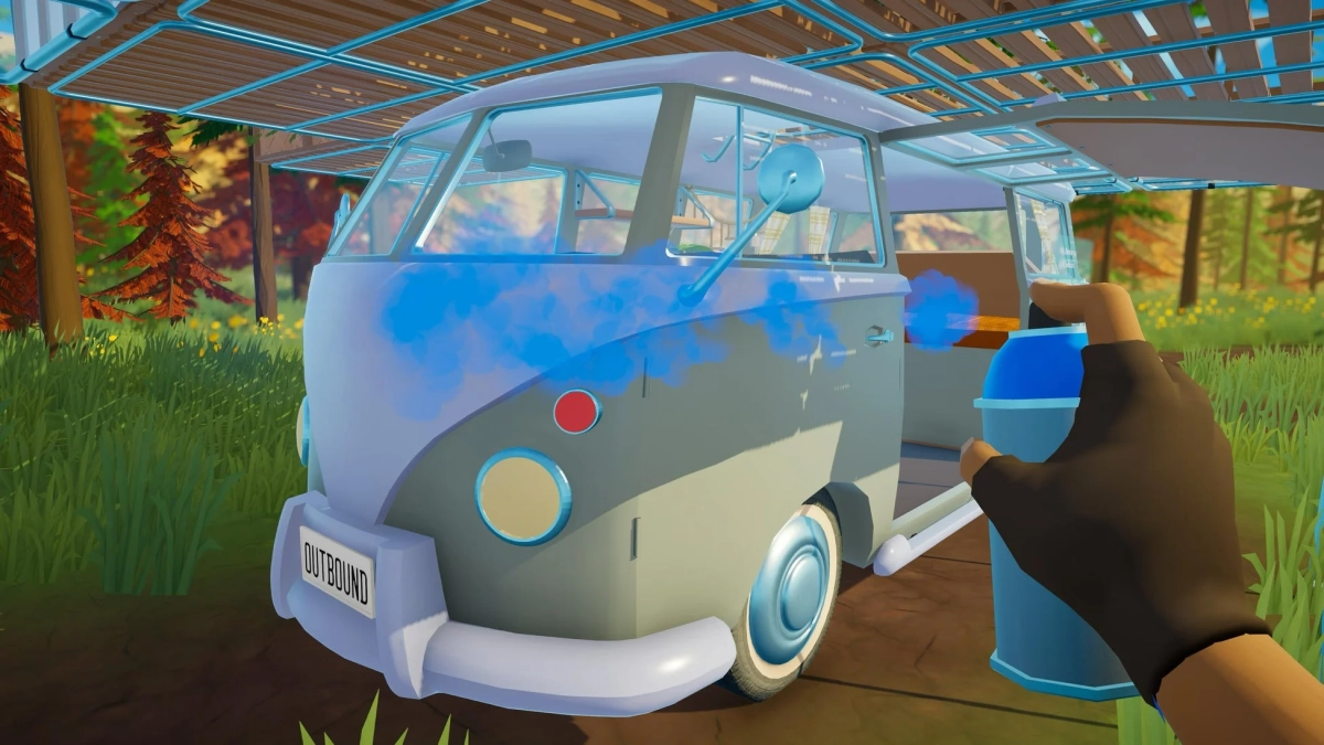 バンをスプレーペイント