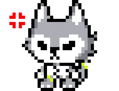 怒っているピクセルアートのZETAくん