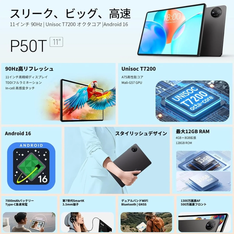 Teclast P50T 主要スペック