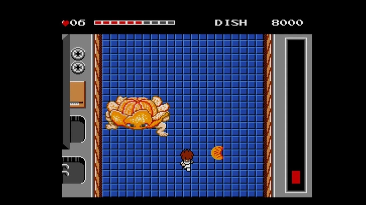 巨大なカニ型モンスターと戦うゲーム画面