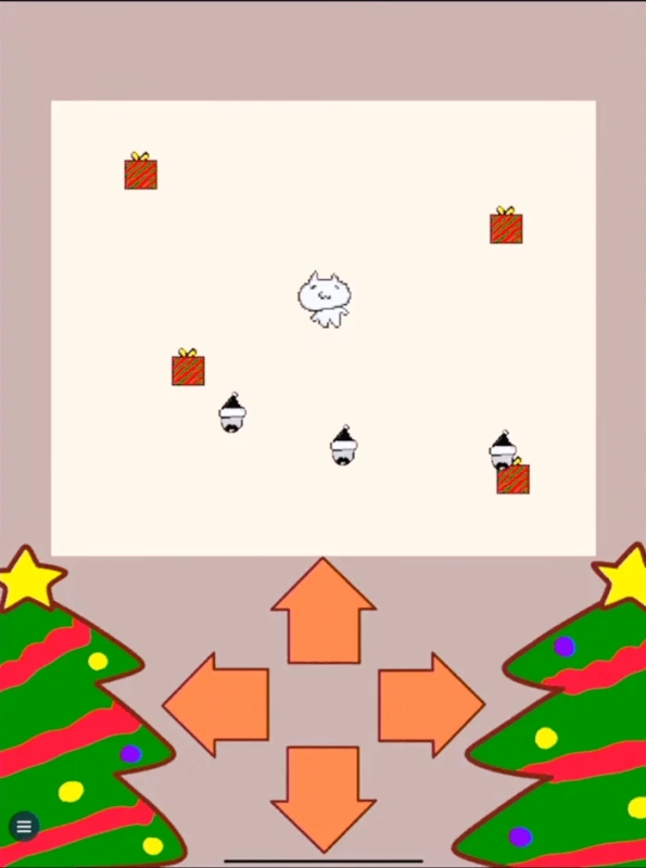 ピクセルアート風のクリスマスゲーム画面