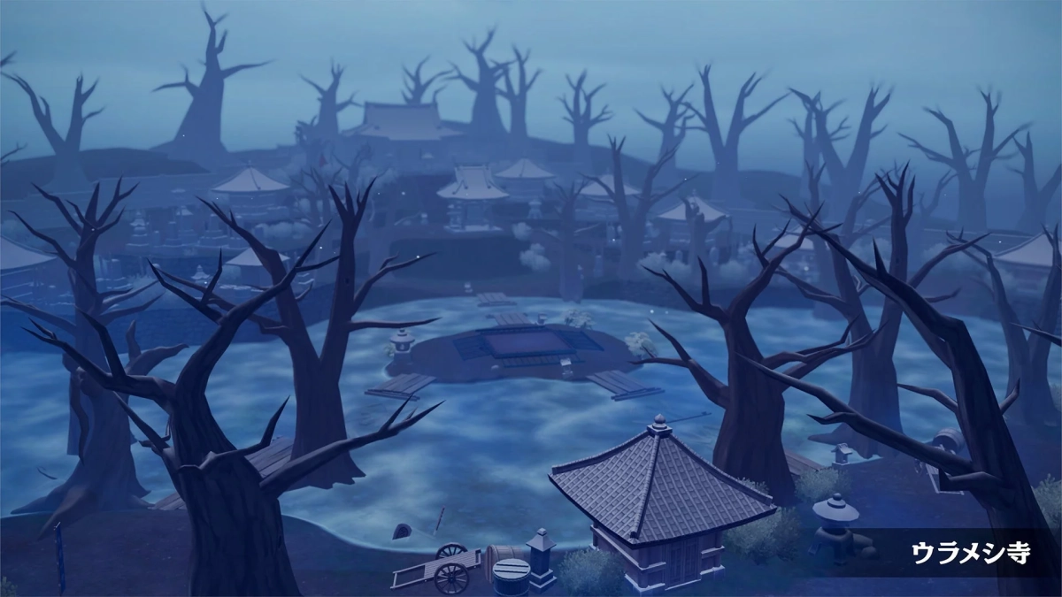 雪が積もったウラメシ寺の風景