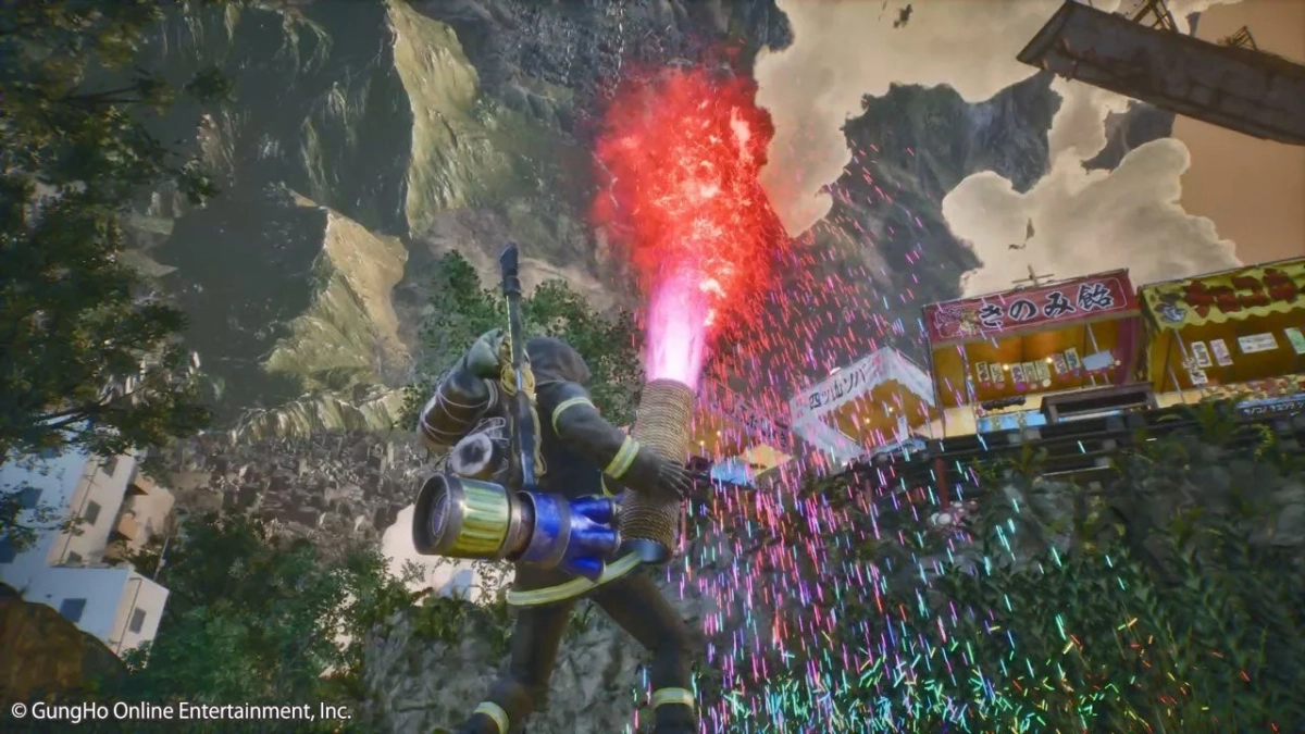 キャラクターと爆発エフェクト