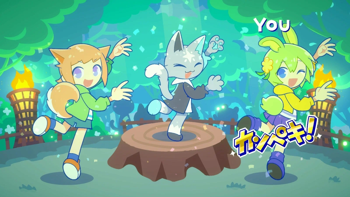 森でダンスするキャラクター