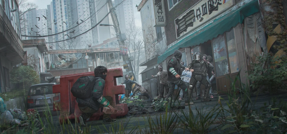 荒廃した韓国ソウルの街並み