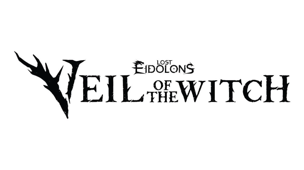 白い背景に黒い文字で「LOST EIDOLONS VEIL OF THE WITCH」と書かれたロゴ画像です。