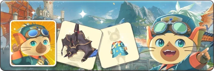 アイルーのパイロット風イラスト