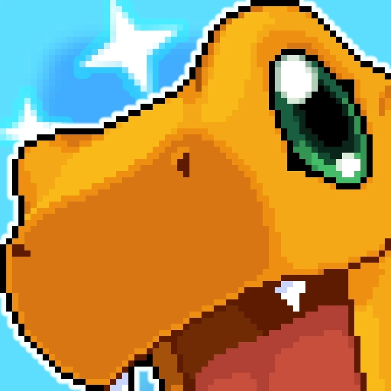 アグモン似のピクセルアート