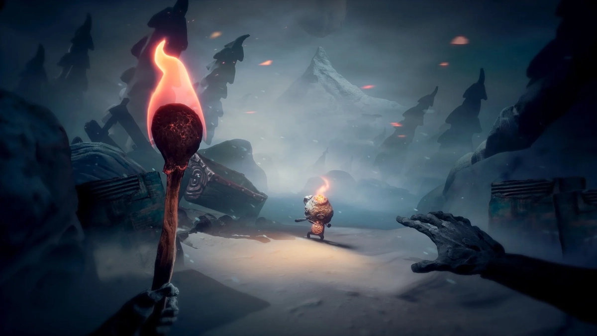 雪景色とトーチ