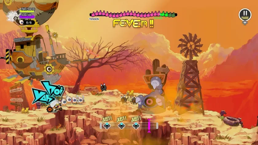 砂漠ステージのプレイ画面