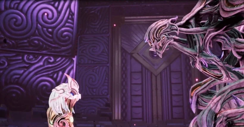 SFファンタジーでクリーチャーが対峙する場面