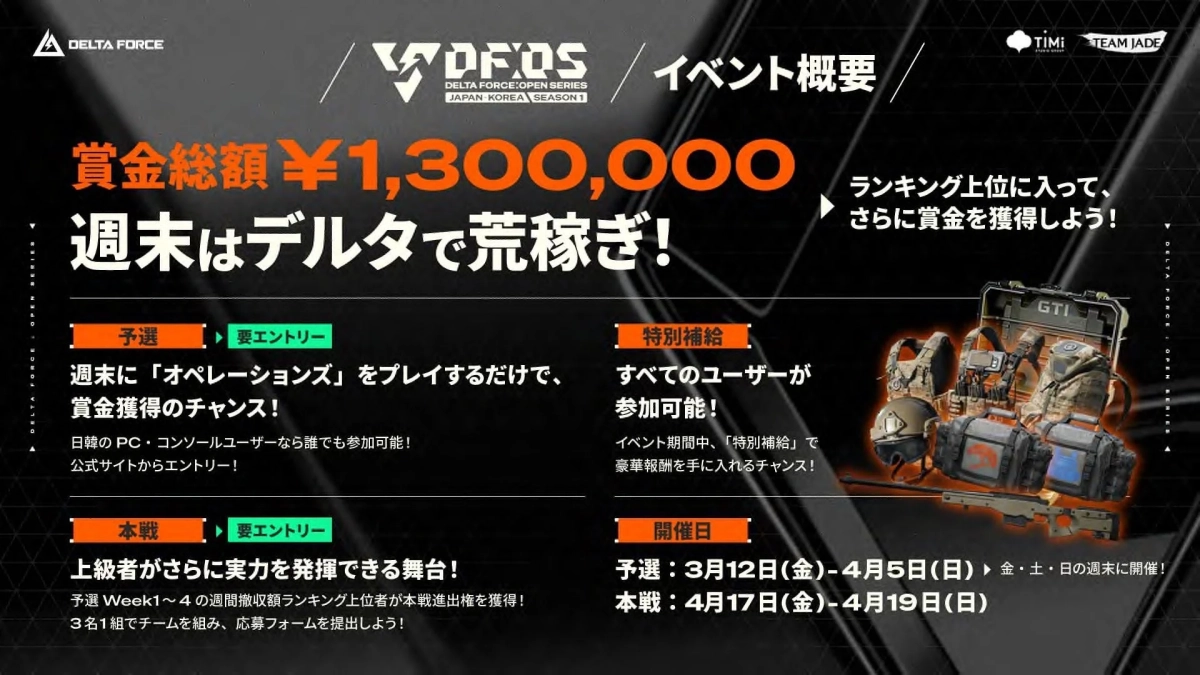 DELTA FORCE OPEN SERIES JAPAN KOREA SEASON 1 イベント概要