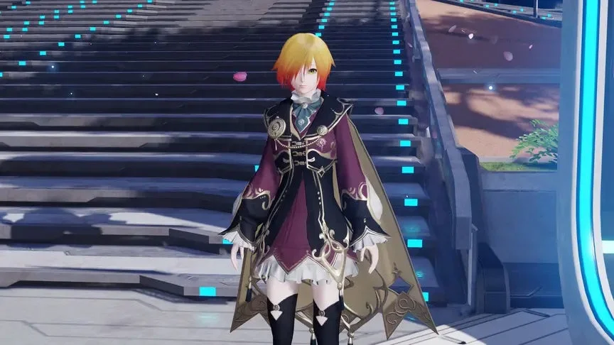 ゲームキャラクター、魔法学校の生徒のような衣装