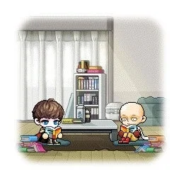 読書するサイタマと仲間