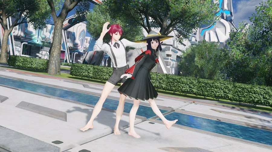 アニメキャラクター、未来都市、魔女