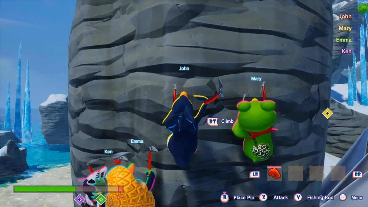 クライミング中のペンギンたち