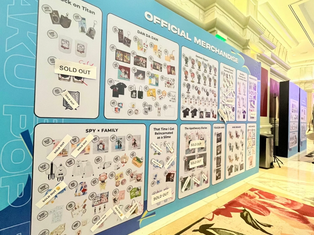 物販コーナー、完売表示