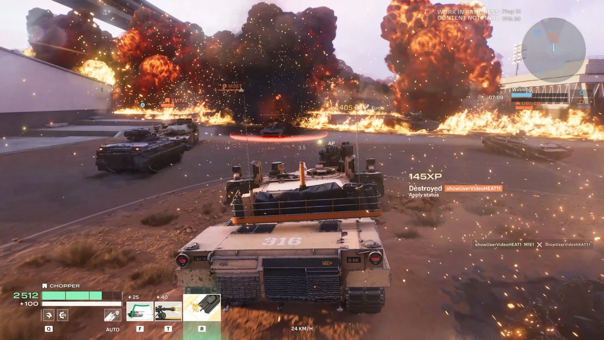 戦車戦のゲームプレイ画面2