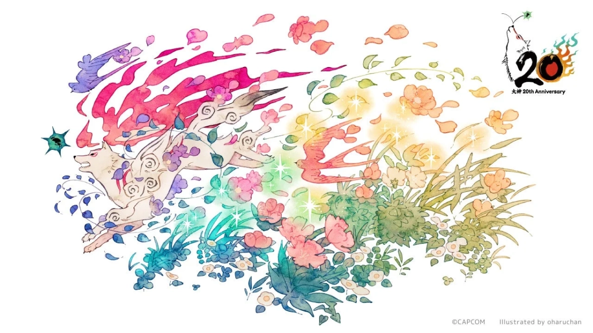 大神20周年記念のおはるちゃんコラボイラスト