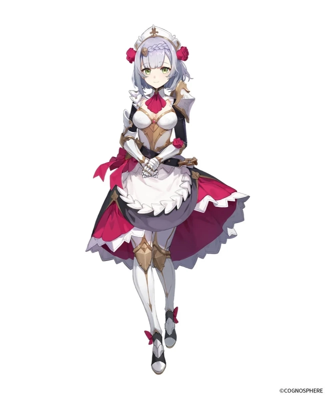 人気ゲーム「原神」に登場するキャラクター、ノエルの全身イラストです。