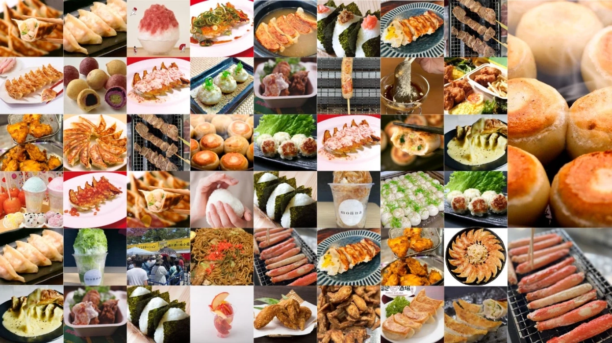 屋台料理のコラージュ