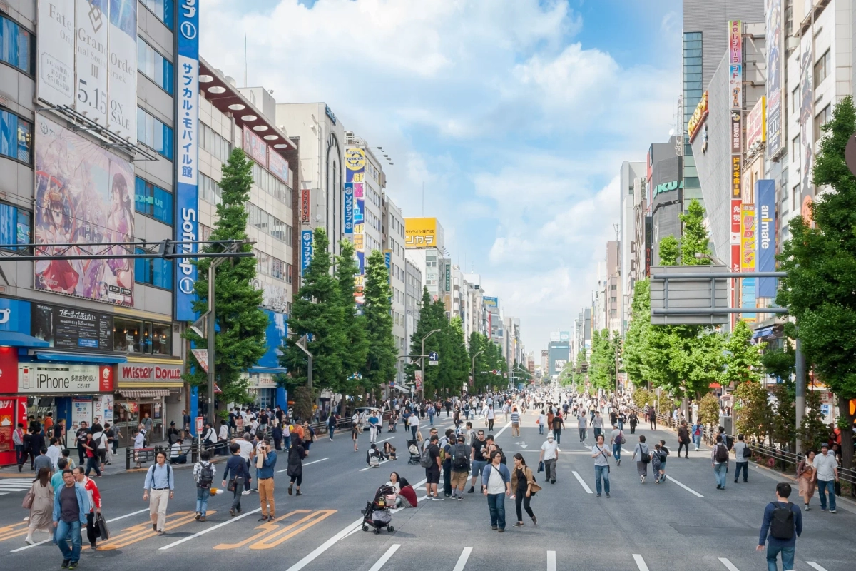 歩行者天国の運営風景