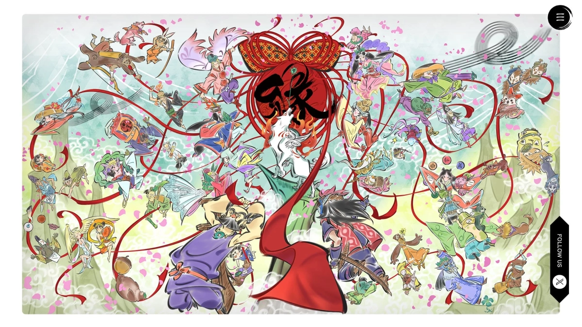 賑やかな和風ファンタジーイラスト