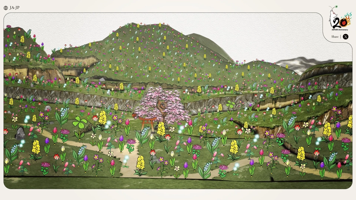 大神20周年記念の和風風景イラスト