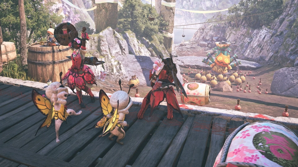 花舞の儀の賑やかな村