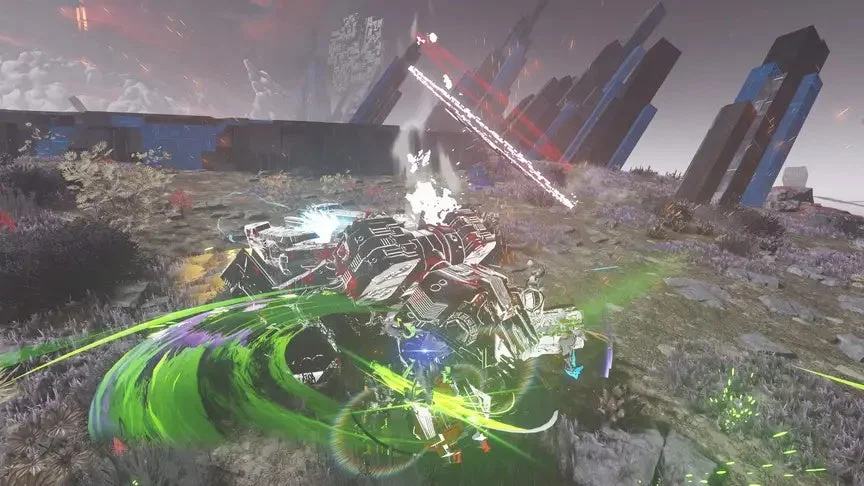 巨大メカと戦闘