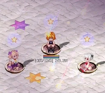 ゲーム内キャラクターが座っている様子