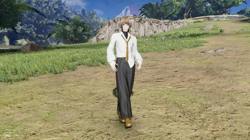 男性キャラクター、白シャツ