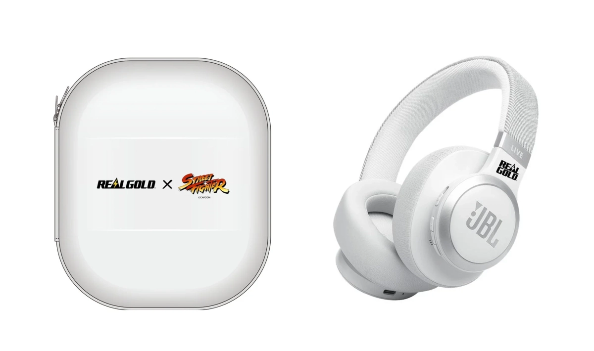 JBLワイヤレスヘッドホンとREALGOLD X STREET FIGHTERコラボロゴ