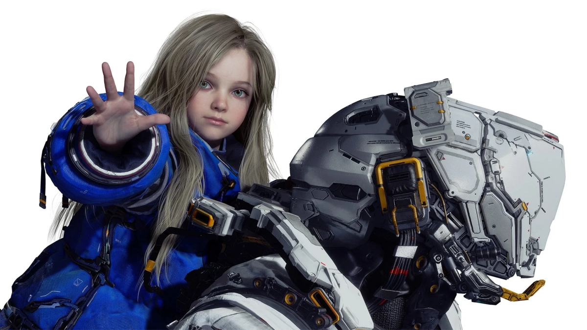 少女とロボットのSF的な画像