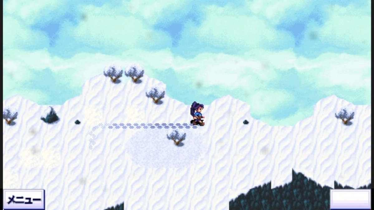 ゲーム画面：雪山