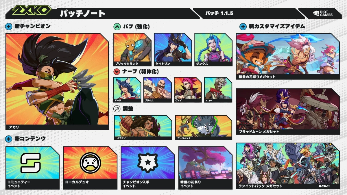 2XKO パッチノート