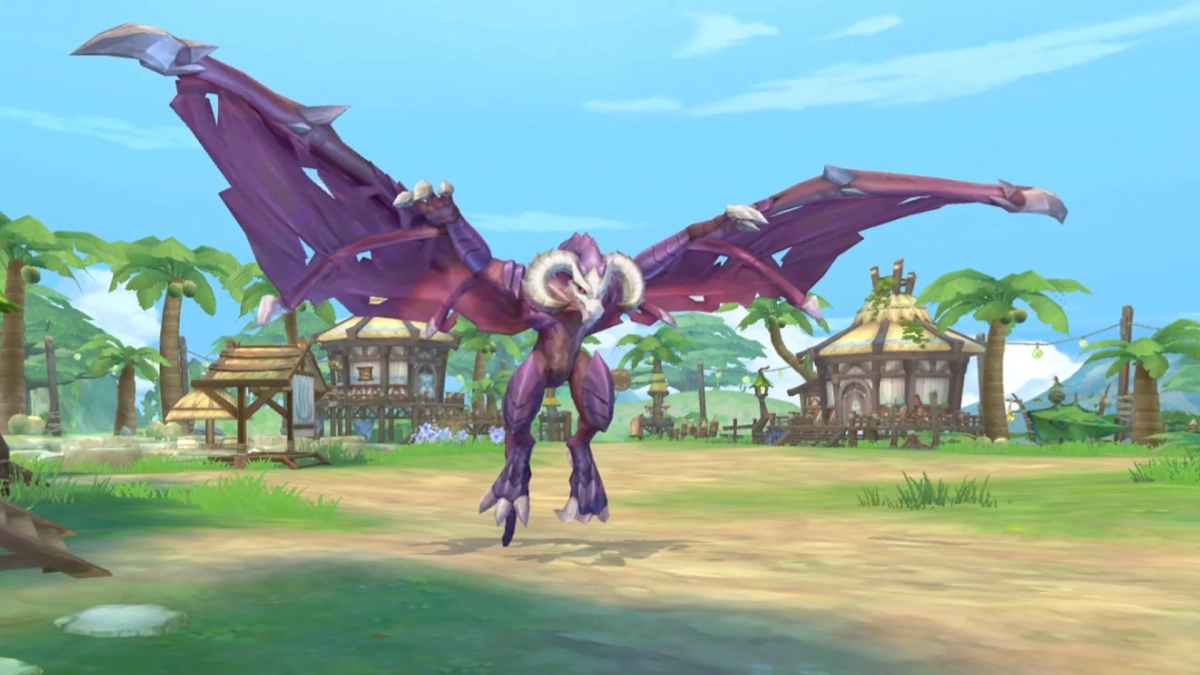 紫色の翼を持つモンスター