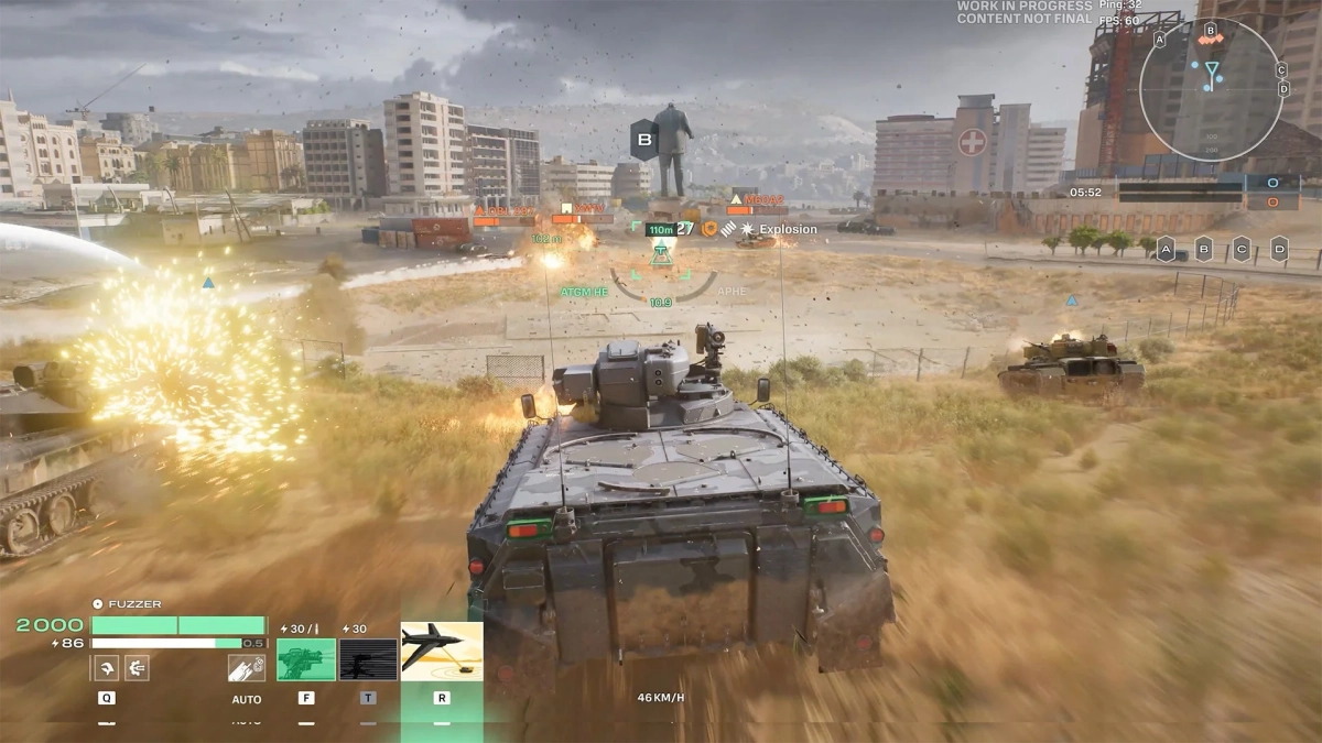 戦車戦のゲームプレイ画面3