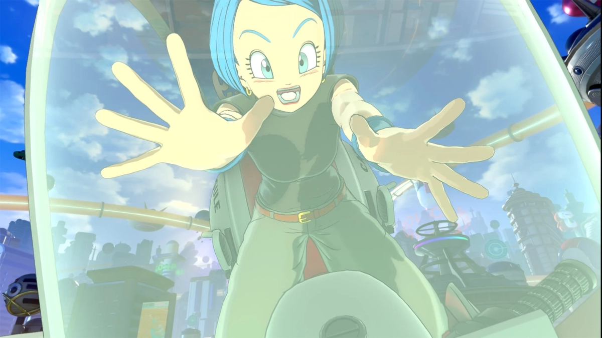 ブルマが乗り物に乗っているシーン