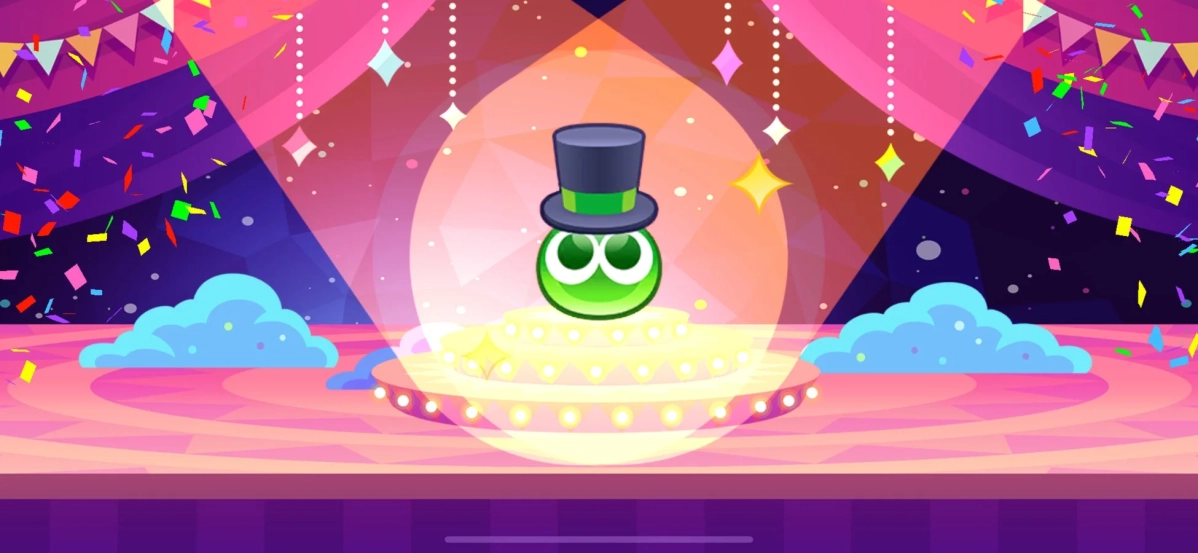 シルクハットをかぶった緑色のぷよ