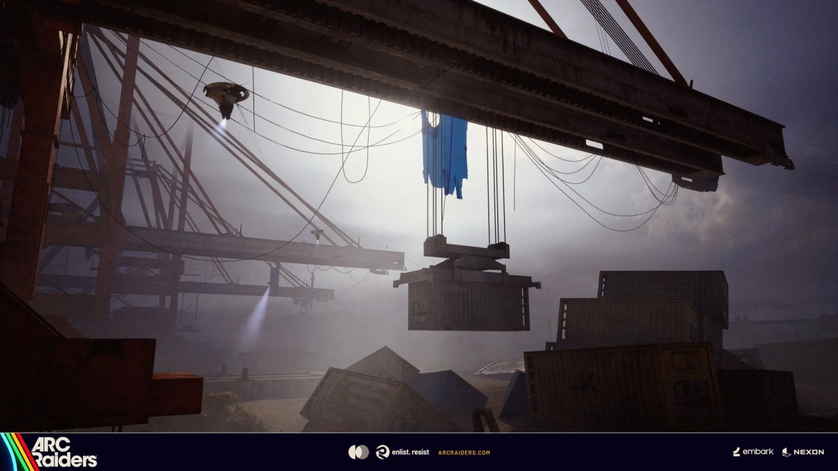 工業地帯とクレーン