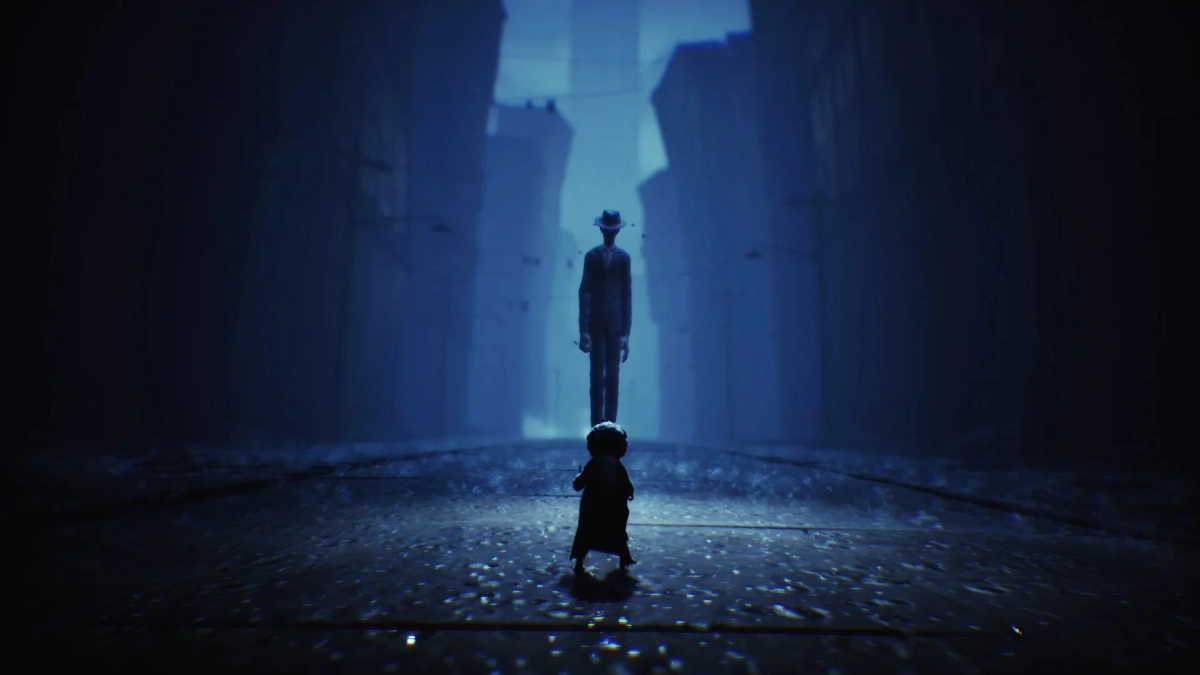 巨大な影と対峙する少年