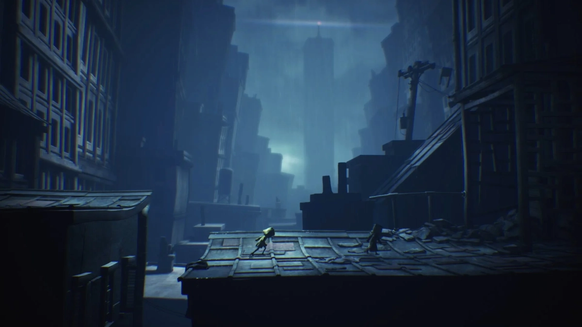 都市の屋根を歩くモノとシックス