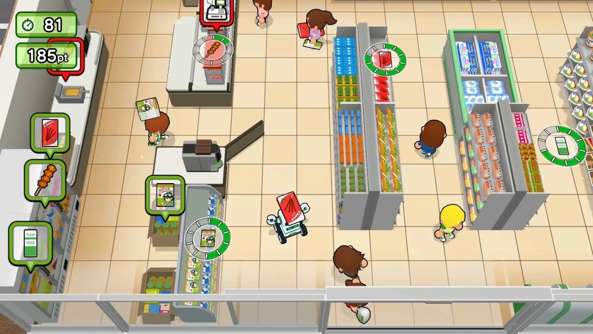 様々な業務をこなすゲーム画面