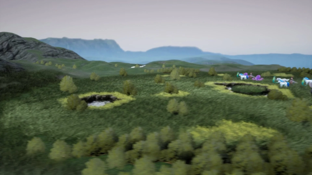 ユニコーンのいる草原の風景