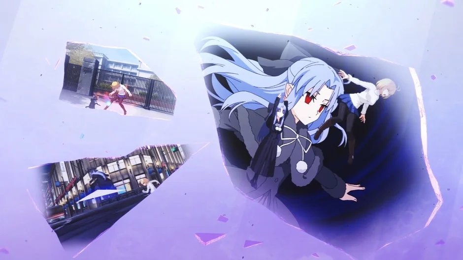 アニメキャラクターと幻想的な背景