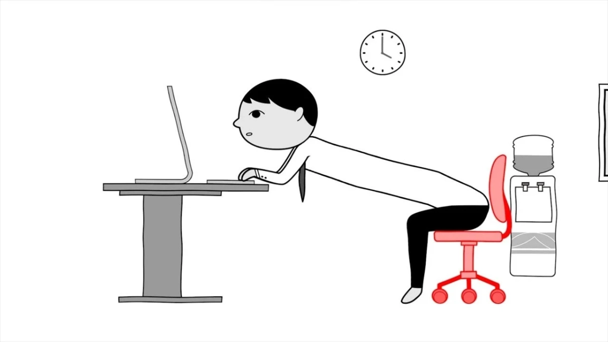 腰痛に悩むオフィスワーカー