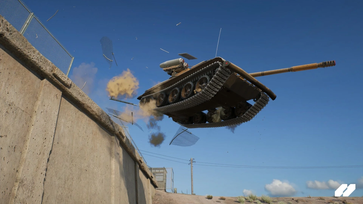 戦車がジャンプするアクションシーン